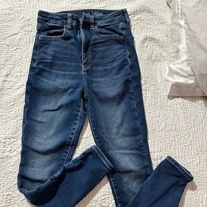 American Eagle Outfitters Women's Dark Blue Skinny Jeans